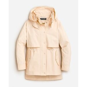 J. CREW Womens Perfect Lightweight Hooded Utility Anorak Jacket Size L‎